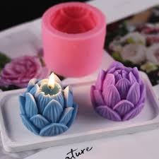 قالب سيليكون على شكل لوتس للشموع وقالب شمع إبداعي من السيليكون الوردي وقالب شمع معطر لديي