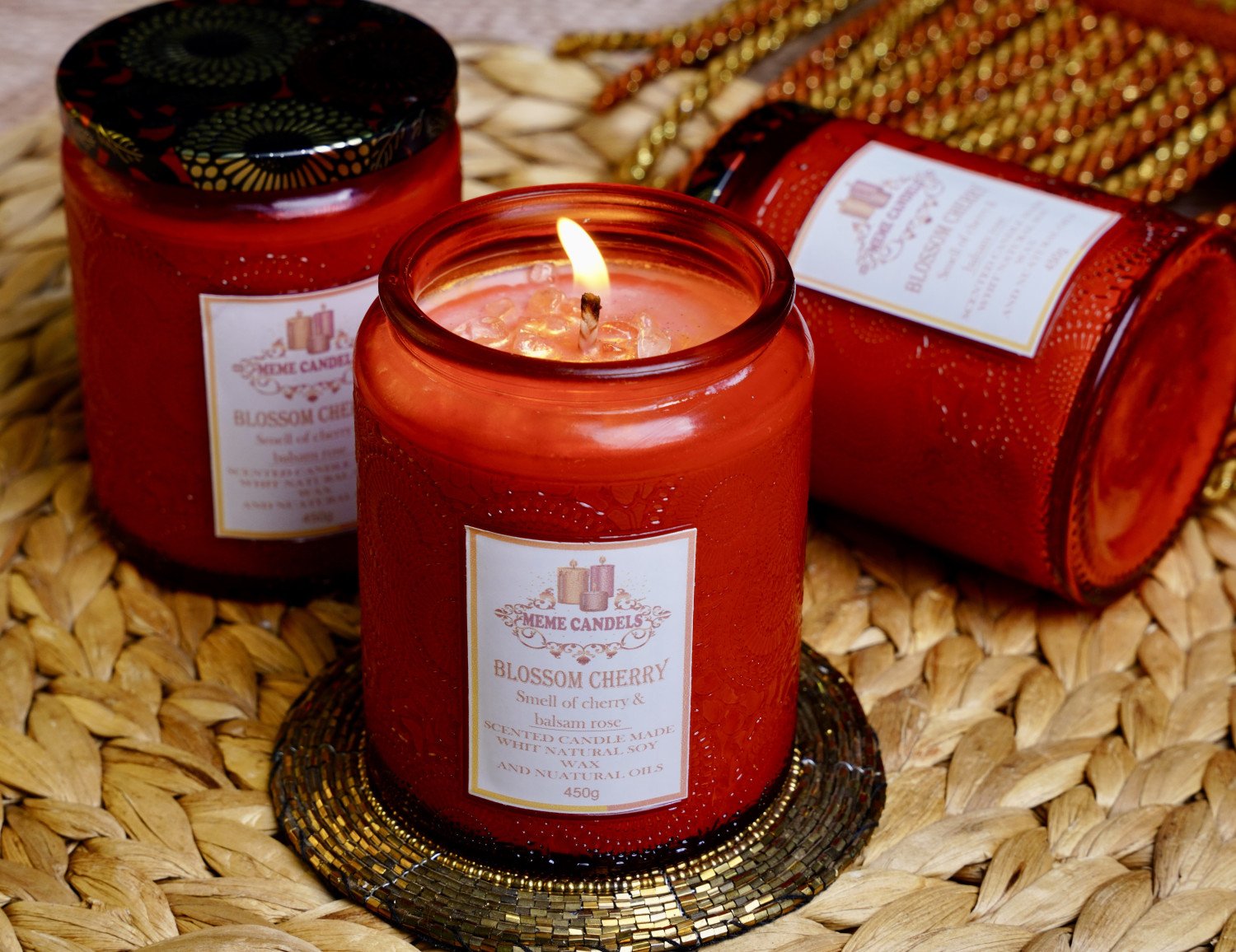 جرة شمع ازهار الكرز