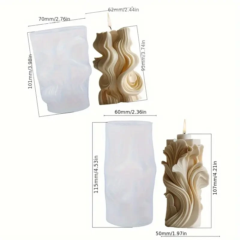قالب سيليكون 3D DIY أوروبي عمود شمعة